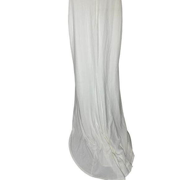 Lulus Size Medium Mesh Beaded Sweetheart Mermaid Maxi Wedding Dress Bridal Elope - Picture 4 of 16